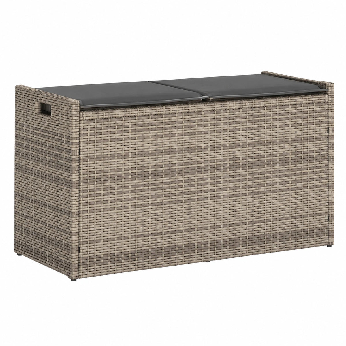 Cuscino Grigia 100 cm in Polyrattan, Panca Portaoggetti per Giardino e Terrazzo, Contenitore per Cuscini Giocattoli, Seduta con 110 Include Borsa