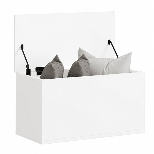 Contenitore Portaoggetti Bianco 60 × 35 × 35 cm in Truciolato, Cassapanche e Bauli per Esterni, Contenitore da Giardino, Porta Attrezzi da Giardino