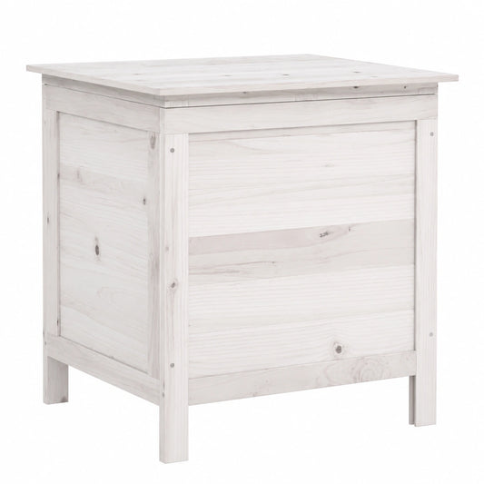 Baule da Esterno, Cassapanca da Esterno, Baule, Baule da Interno, Baule da Giardino Bianco 50 × 49 × 56,5cm Legno Massello Abete