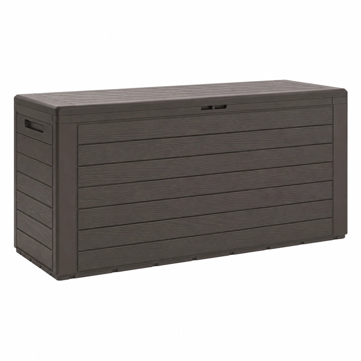 Contenitore da Esterno con Maniglie, 280 L, Effetto Legno, Marrone