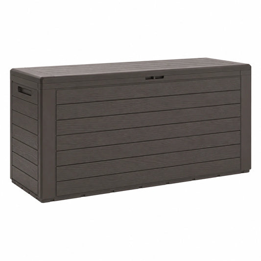Contenitore da Esterno con Maniglie, 280 L, Effetto Legno, Marrone