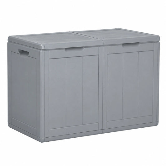 Baule da Giardino 180 L Grigio in Rattan PP, Baule da Giardino, Baule da Giardino per Esterno, Baule da Giardino Impermeabile-151234