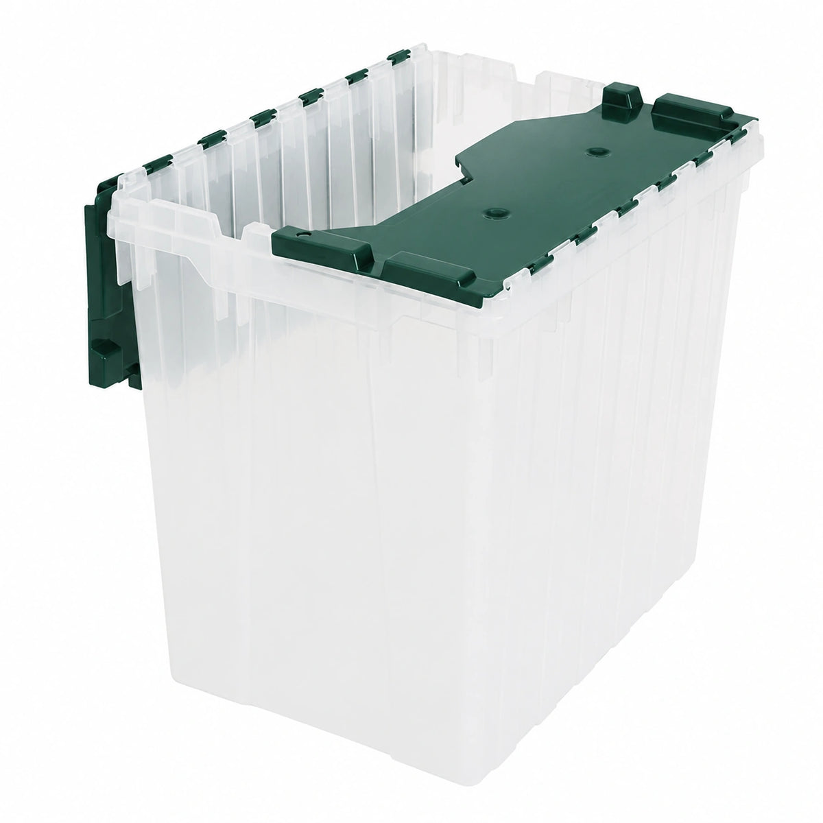 Container, Nesting e Stackable Plastic Box con Lid Attached, organizzatore Tote per Garages, Closets, e Moving