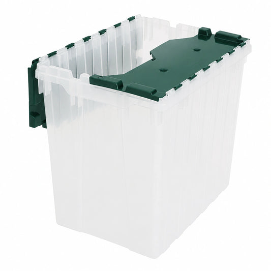 Container, Nesting e Stackable Plastic Box con Lid Attached, organizzatore Tote per Garages, Closets, e Moving