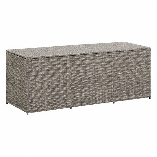 Contenitore da giardino in resina intrecciata 180 × 90 × 70 cm, grigio, scatola di immagazzinaggio attrezzi da giardino per esterni, balcone