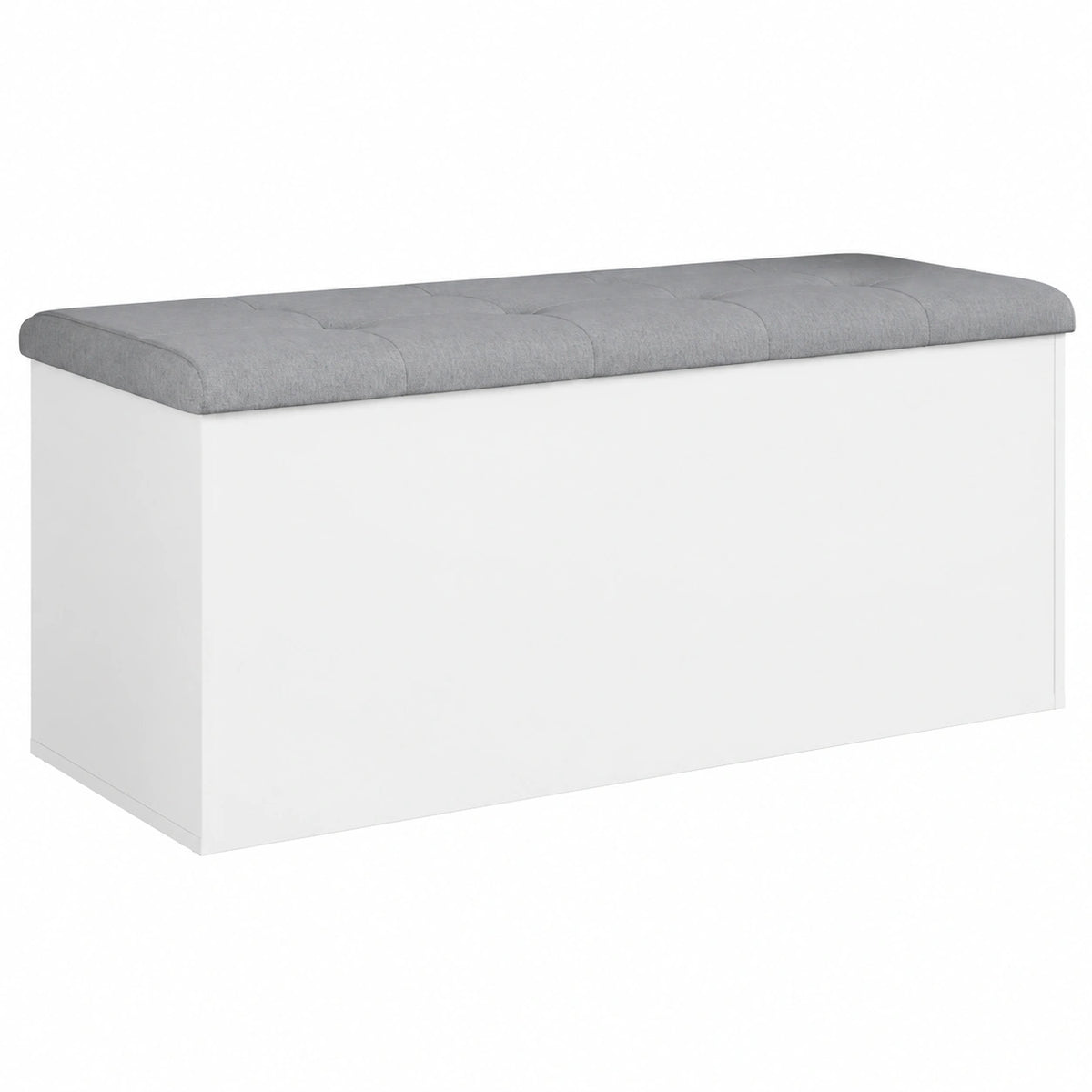 Panca Portaoggetti Bianca 102 × 42 × 45 cm in Legno Multistrato, Cassapanche e Bauli per Esterni, Contenitore da Giardino, Porta Attrezzi