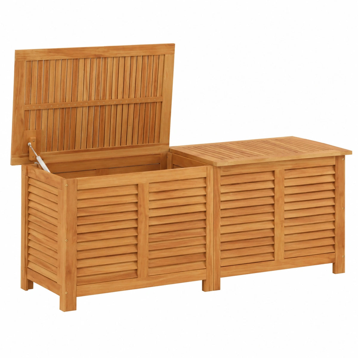 Contenitore Giardino con Feritoia 150 × 50 × 56cm Massello Acacia, Baule da Giardino Impermeabile, Cassapanca Contenitore da Esterno