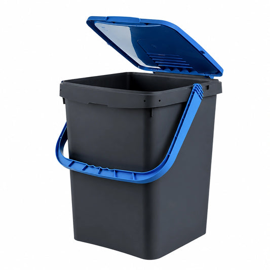 AKITAInk set 3 Pattumiere AKIPATFOLK da 50L Cad. Totale 150L - Bidoni Differenziata in Plastica Riciclata, in Italy, con Manico Antirandagismo