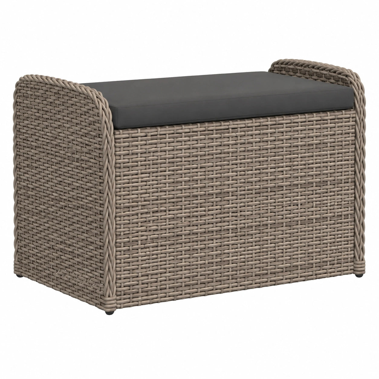 VidaXL Opbergbankje met kussen 80 × 51 × 52 cm poly rattan grijs