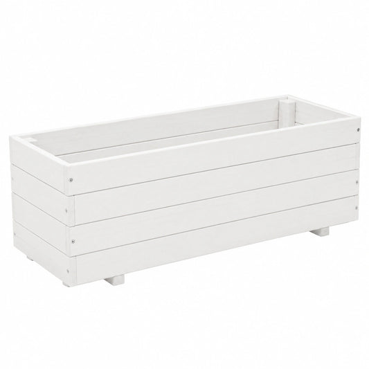 Fioriera in legno per esterni, grande, rettangolare, in legno FSC, 120 × 40 × 32 cm