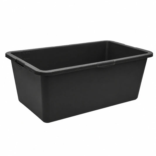 Garronda Vasca per Malta 80 L Rettangolare, mastello robusto in plastica riciclata, contenitore e vasca da muratore per cemento, giardino o officina