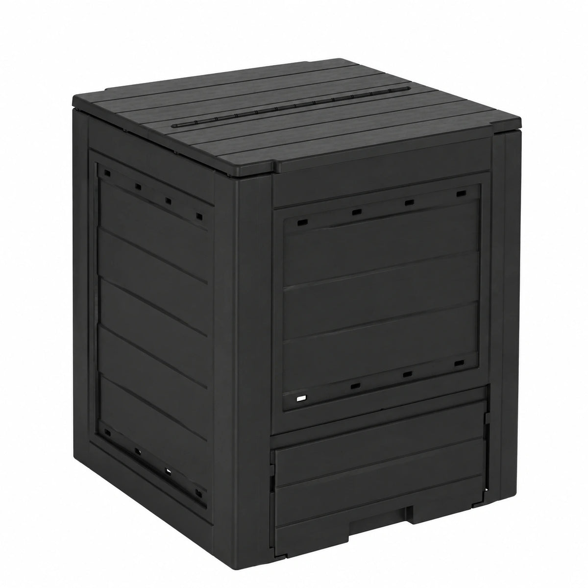 Composter da giardino Ambition antracite 260L 60 × 60 × 73h cm, contenitore per compostaggio in plastica riciclata, resistente ai raggi uv