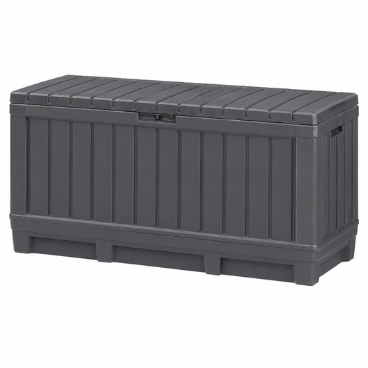 Baule Cassapanca da Esterno 128 × 59 × 53,6 cm in Resina Effetto Legno Keter Kentwood Antracite